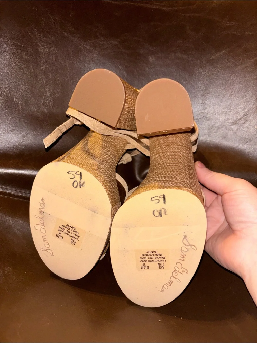 Sam Edelman Natural Woven Platform Sandals